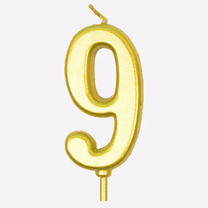 New Gold Digital Candle Birthday Number Cake Candle Drop Ship 0 1 2 3 4 5 6 7 8 9 Cake Girls Boys Baby Party Supplies Decoration