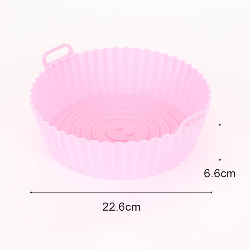 Reusable Airfryer Pan Liner Accessories Silicone Air Fryers Oven Baking Tray Pizza Chicken Airfryer Non-stick Silicone Mould