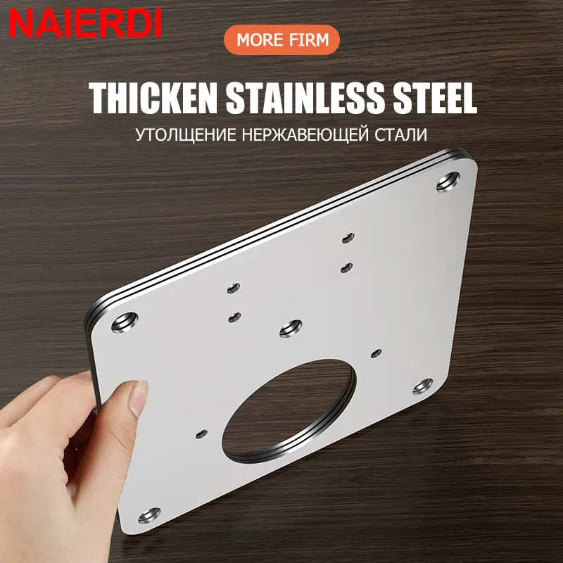 NAIERDI Stainless Steel Hinge Repair Plate Furniture Cabinet Door Panel Connection Plastic Repair Plate Hardware Accessories