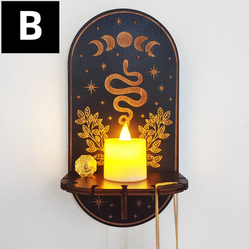 New Crystal Decorative Shelf Wooden Carving Pattern Handicraft Crystal Rack Home Candle Holder Decor Crystal Display Stand Craft