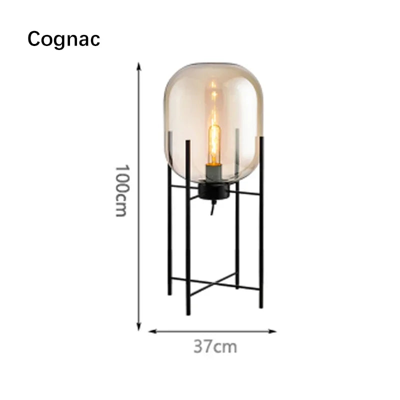 Nordic Minimalist Luxurious Glass Led Floor Lamp Designer Bedroom Bedside Table Light High-end Living Room Decoration Lighting