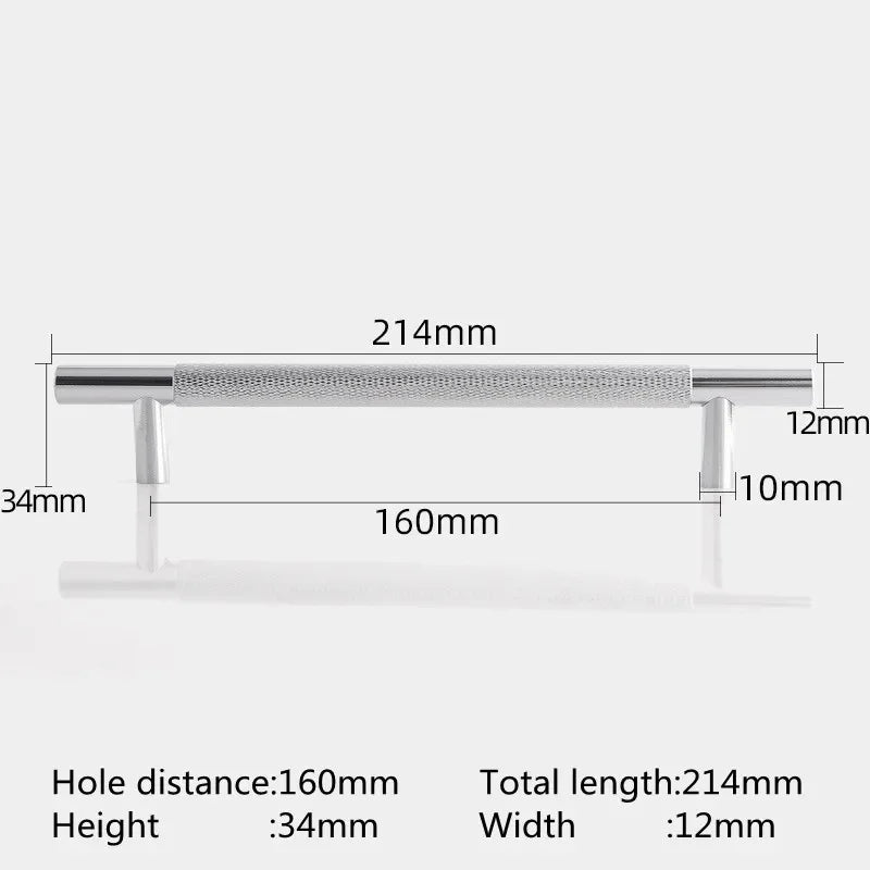 KK&FING Round Rod Knurled Carved Aluminum Alloy Furniture Door Handles Cabinet Drawer Knobs Bedroom Wardrobe Door Pulls Hardware