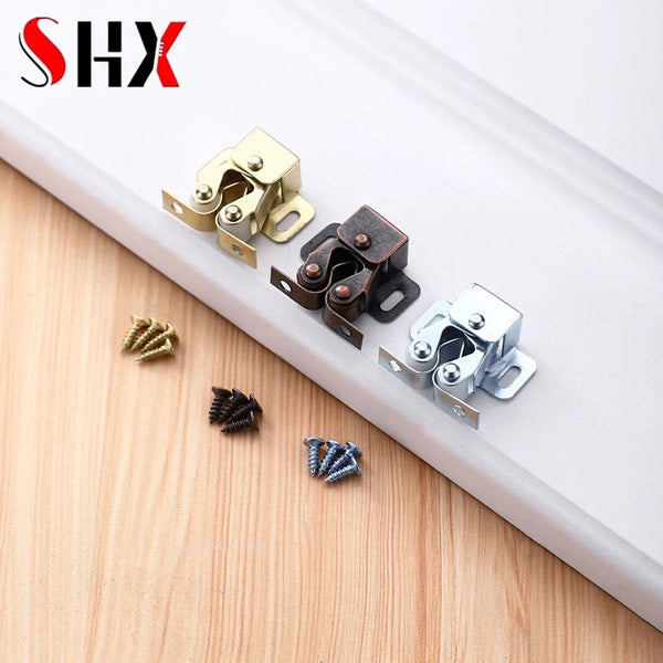 4pcs Push Open Catch Door Latch Kitchen Cabinet Touch Release Drawer Cupboard Lock Latches Bolts Self Locking Door Suction Home