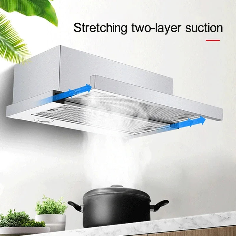 600mm Mini Range Hood Household Kitchen Exhaust Hood Range Hood Pull-Out Range Hood Stainless Steel Kitchen Apartment Range Hood
