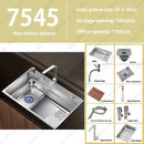 304 Stainless Steel Multifunctional Kitchen Sink Large Capacity Single Bowl Vegetable Workstation Wash/Cut/Drain in One Full Set