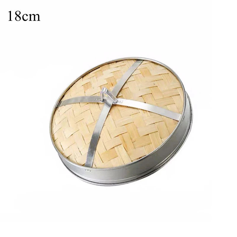 Stainless Steel Bamboo Steamer with Lid Rice Cooker Food Steaming Grid Basket for Dumpling Kitchen Steam Pot Cooking Accessories