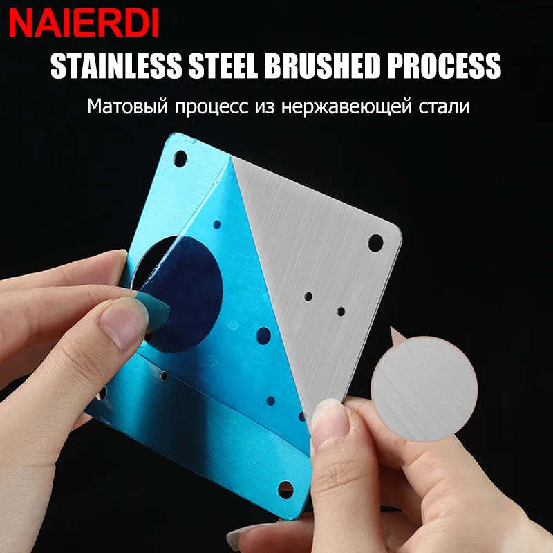 NAIERDI Stainless Steel Hinge Repair Plate Furniture Cabinet Door Panel Connection Plastic Repair Plate Hardware Accessories