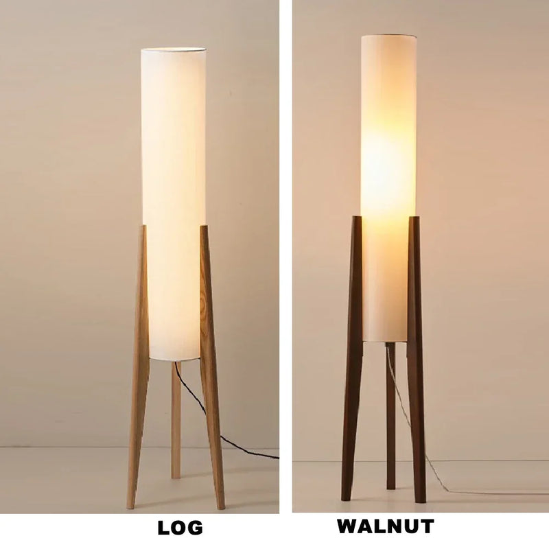 Japanese Retro Wabi-sabi Solid Wood Floor Lamp Study Hotel Art Decorative Corner Standing Lamp Living Room Bedroom Cafe E27 Lamp