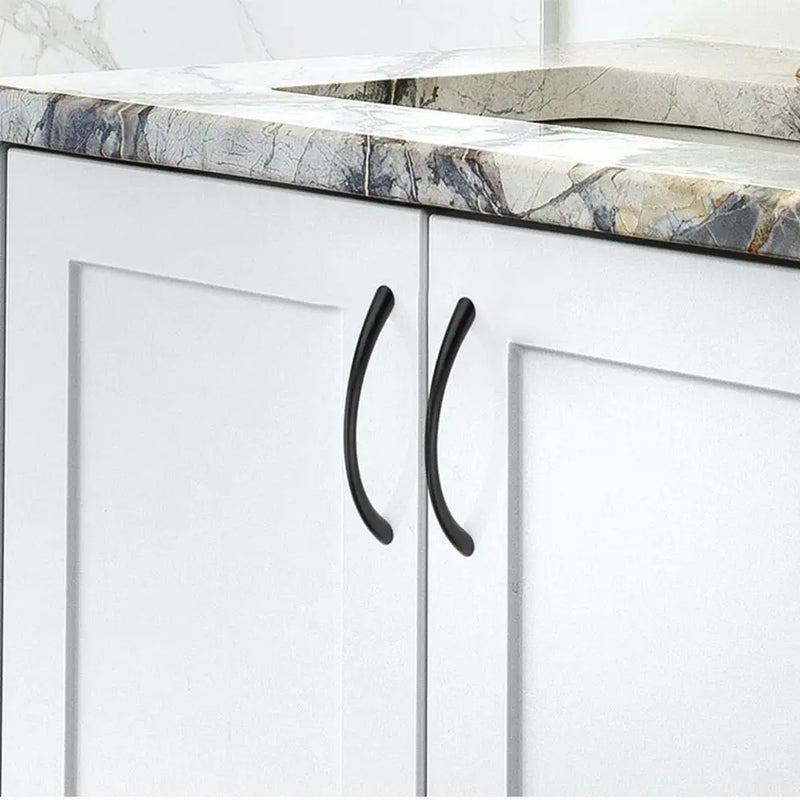 Curved Handles Wardrobe Cabinet Pull Handles Drawer Knobs Zinc Alloy Cupboard Door Handle Furniture Fitting Home Hardware