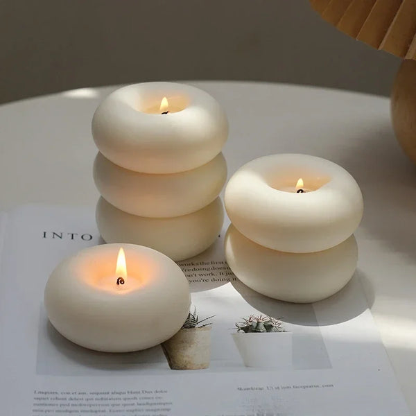 Exquisite Donut-Shaped Scented Candles for Christmax Gift Wedding Studio Wholesale Fashion Creative Home Party Events Decoration