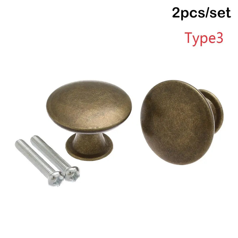 2Pcs Round Shape Wardrobe Pulls Drawer Knob Cabinet Pulls Kitchen Cupboard Door Handle Practical Furniture Fittings Hardware