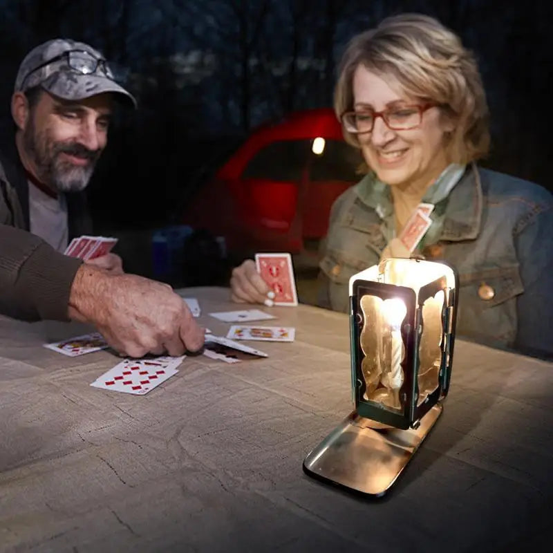 Folding Candle Case Decorative Candle Holder Folding Pocket Candle Case Portable Outdoor Candle Wind Protector for Hiking Travel