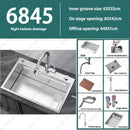 304 Stainless Steel Multifunctional Kitchen Sink Large Capacity Single Bowl Vegetable Workstation Wash/Cut/Drain in One Full Set