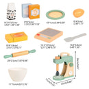 Girls Simulation Pretend Play Kitchen Toy Wood Kitchen Cooking Utensils Blender Make Cake Food Toy Miniature Kitchen Set
