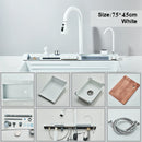 Brushed Gold Waterfall Sink Kitchen Intelligent Digital Display Temperature Control Large Single Slot pull Out Faucet Pure Water