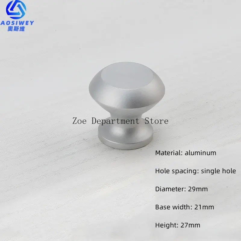 Space Aluminum Single Hole Handle Modern Wardrobe Drawer Round Knob Silver/black/gold Kitchen Cabinet Furniture Small Handle