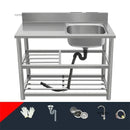 Household Vegetable Washing Basin with Bracket Commercial Stainless Steel Kitchen Sinks Kitchen Workbench Washing Single Sink