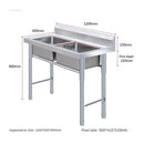 Stainless Steel Kitchen Sinks Washing Sink with Bracket Multifunctional Sinks for Restaurant Commercial Floor Dishwashing Sinks