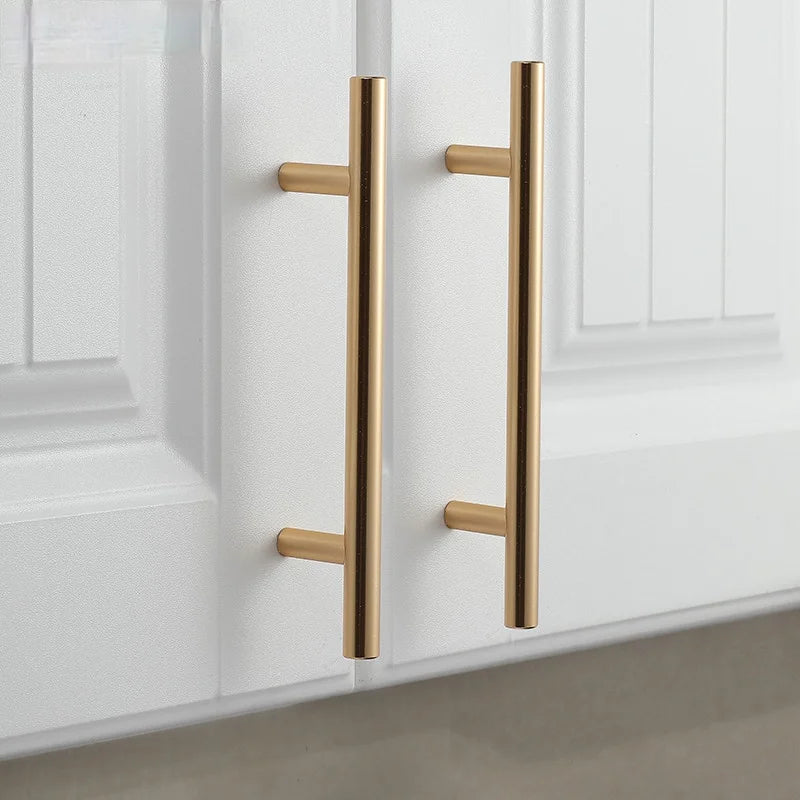 Stainless Steel Straight Cupboard Handles Knobs Brushed Black Gold Kitchen Door Handles Cabinet Pull Furniture Handle