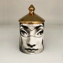 Gold Handmade Ceramic Empty Candle Holder Incense Candles Jar Lady Face Red Lip Cup Living Room Ornaments Home Decoration Box Cr