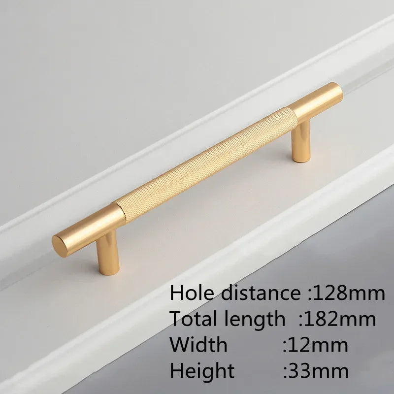 KK&FING Round Rod Knurled Carved Aluminum Alloy Furniture Door Handles Cabinet Drawer Knobs Bedroom Wardrobe Door Pulls Hardware