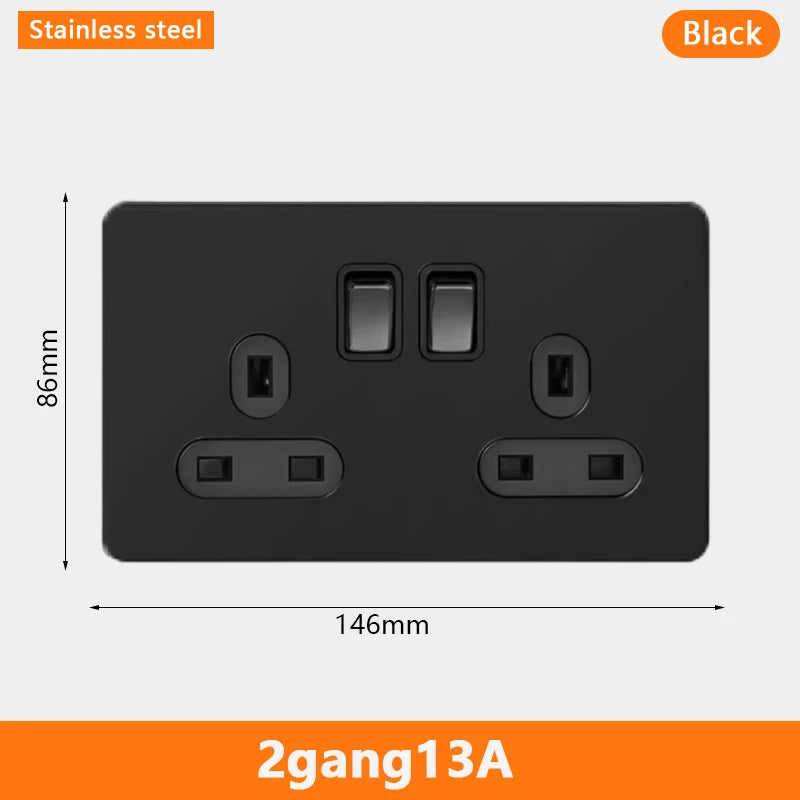 Eu Black Retro Toggle Wall Light Switch belt. Antique Switch socket with USB charging. 220V1gang2way Speed control switch