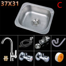 Silvery 304 Stainless Steel Kitchen Sink Multiple Size Undermount Basin Sink Single Tank Wash Vegetables Thickened Basin Set