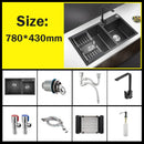 304 Stainless Steel Nano Black Kitchen Sink Vegetable Wash Basin For Home Fixture With  Faucet Drain Accessories Topmount