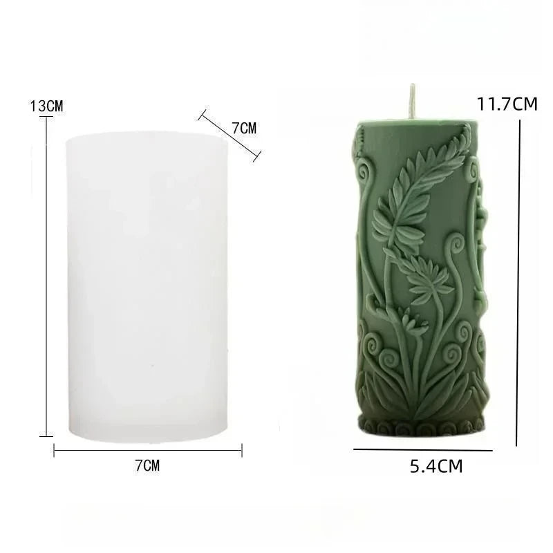 Wave cylindrical candle silicone mold with irregular geometric shape twisted stripes cylindrical candle mold resin gypsum mold