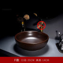 European Retro Bathroom Sinks Ceramic Home Bathroom Washbasins Countertop Basin Small Size Washing Sink Round Single Wash Basin