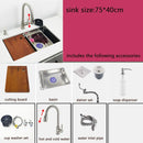 304 stainless steel undermount or Above Mount kitchen sink Washing Basin with Multifunctional waterfall kitchen faucet