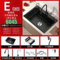 Stainless Steel Kitchen Sinks Black Nano Large Single Tank Countertop Basin Home Kitchen Vegetable Sink 304 Thickened Wash Basin