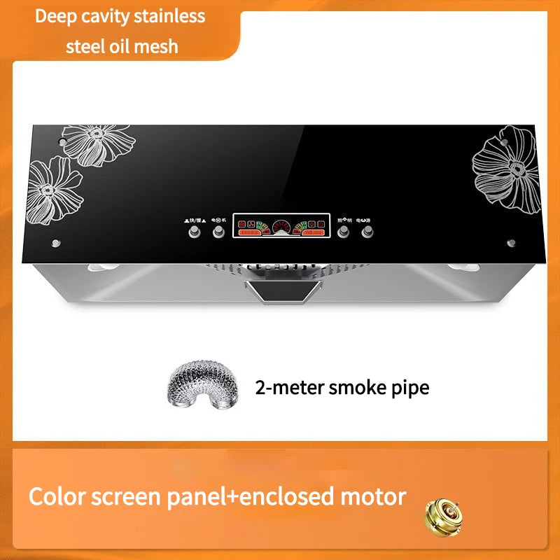 Strong Suction Force Kitchen Suction Hoods Home Kitchen 150-200W Top Suction Exhaust Cooker Major Appliance Home Tempered Glass