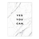Yes You Can Motivational Phrase Poster And Print Minimalist Quotes Poster Canvas Black White Wall Art Picture Nordic Home Decor