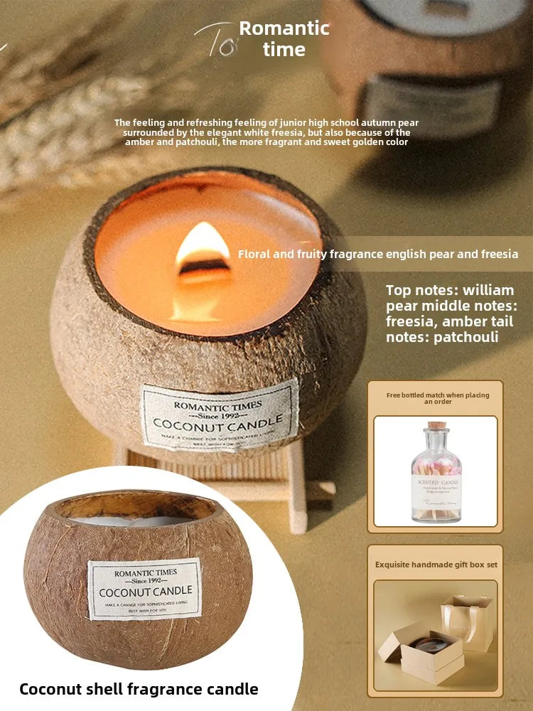 Coconut Scented Candle Shell Gift Box Niche Premium Girls Gift Christmas Souvenir Fragrance Set Ornament