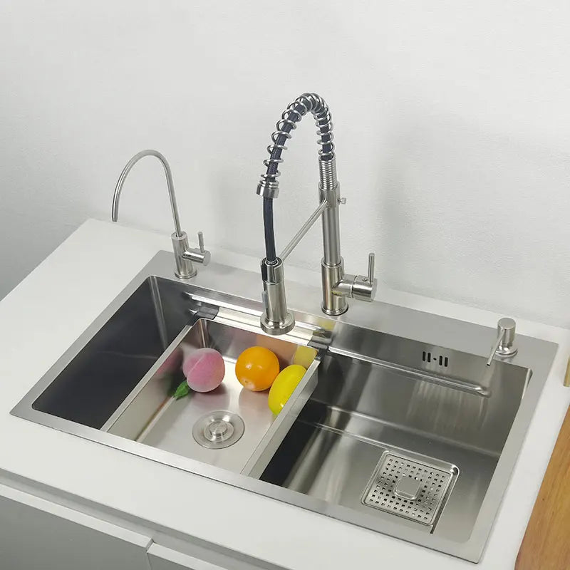 kitchen Sink 304 Stainless Steel sinks Above Counter Washing Basin with chopping board  cup washer multifunctional kitchen sink