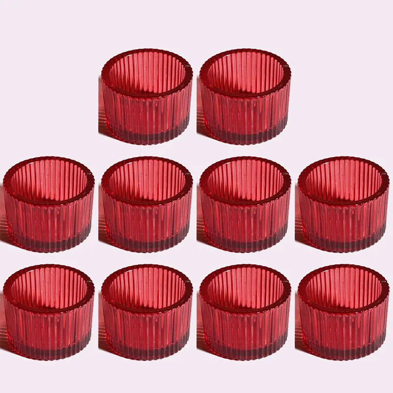 Pack of 10 Glass Small Tea Light Candle Holder for Table Decor,Home Decor,Church Housewarming Gifts Candle Holder Purple