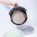 1pc Thin style Air Fryer Baking Tray Reusable Silicone Air Fryer Tray Pizza Fried Chicken BBQ Pan Mat Baking Dishes & Pans