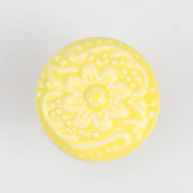 Colorful Floral Ceramic Handle Cabinet Door Solid Wood Furniture Wardrobe Handle Single-hole Drawer Hardware