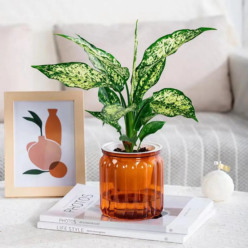 NEW High-end Hydroponic Plants Pot Self Watering Flowerpot Indoor Mini Succulent Planter Tabletop Vase Self-watering Plastic Pot