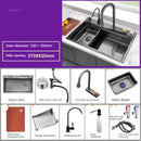 Nordic Metal Kitchen Sinks for Bar Counter Smart Digital Display with Cup Washer Sinks Light Luxury Design Sink for Dining Room