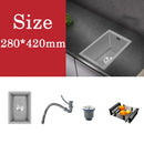 Small Gray Kitchen Sink Above Counter or Undermount 304 Stainless Steel Single Bowl Washing Basin Drain Accessories for Kitchen