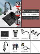 Household Black Sink for Kitchen Italian Metal Dry Handmade Kitchen Sinks Simple Small Light Luxury Kitchen Sinks for Bar