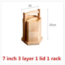 Chinese Dumplings Bamboo Steamer Cooker with Lid Dimsum Steamer Fish Rice food Vegetable Basket Kitchen Cooking Tools basket pot