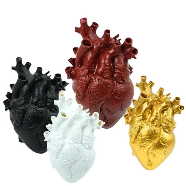 New Simulation Heart Shape Resin Vase 4 Colors Heart-shaped Arrangement Potted Plant Suitable For Home Study Office Ornament