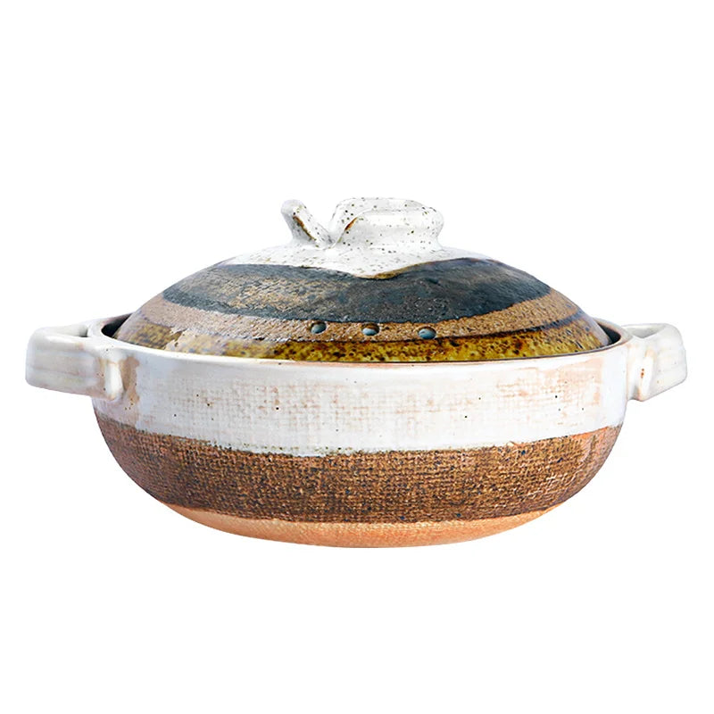 Japanese casserole soup stew pot ceramic high temperature resistant rice noodle stewpan gas cooker household saucepan 0.6-2.5L