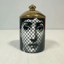 Gold Handmade Ceramic Empty Candle Holder Incense Candles Jar Lady Face Red Lip Cup Living Room Ornaments Home Decoration Box Cr