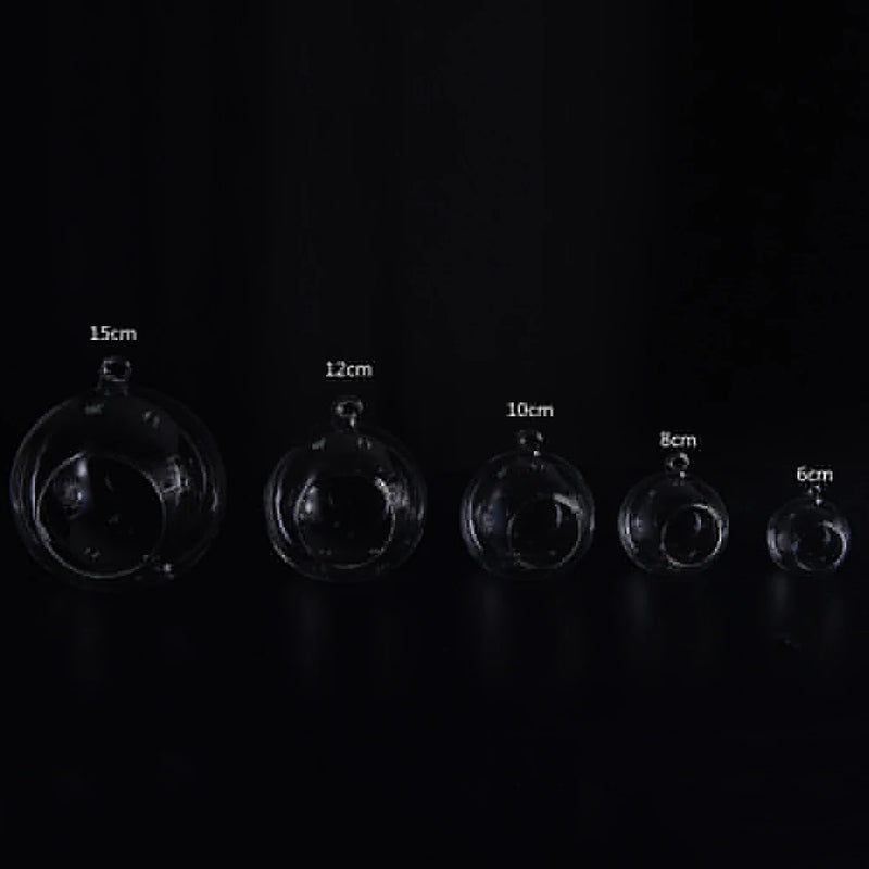 1Pcs Fashion Candle Holder Hanging Clear Globe Glass Terrarium Air Plant Decor for Your Family Dinner, Wedding, Party, etc