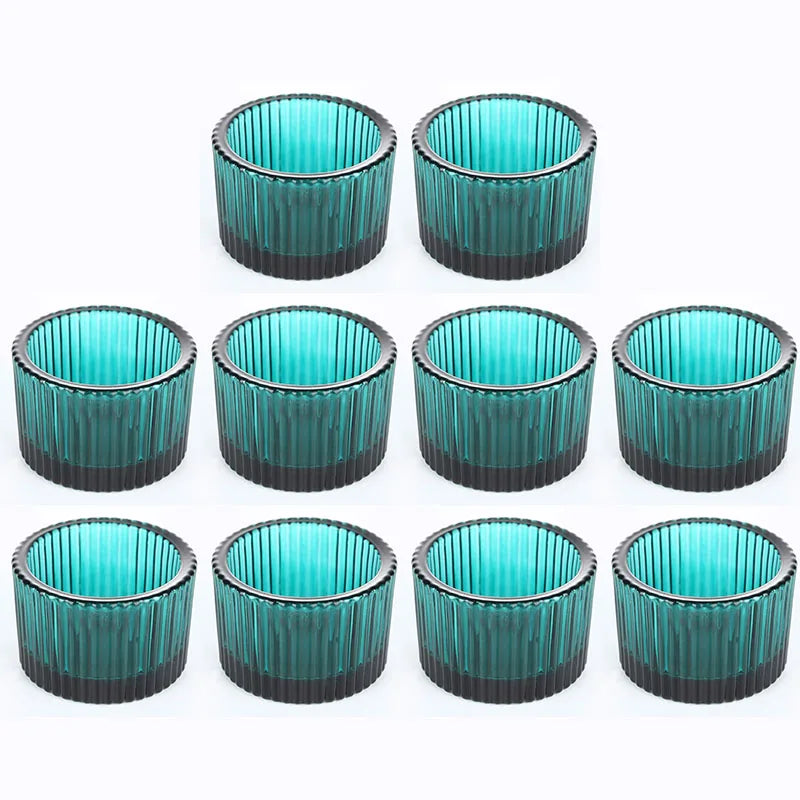 Pack of 10 Glass Small Tea Light Candle Holder for Table Decor,Home Decor,Church Housewarming Gifts Candle Pillar Holder Pink