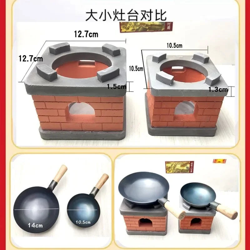 Mini Kitchen Full Set of Cooking and Edible Kitchenware, Real Edition, Children's Play Home, Large Stove